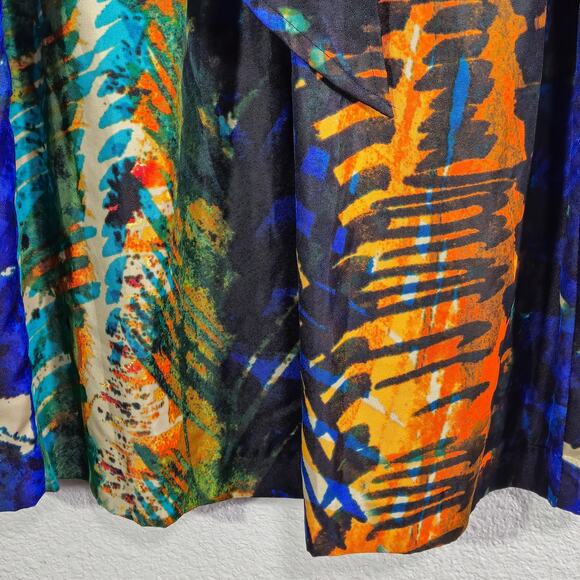 Ellen Tracy Women’s Dress Tropical Print Statement Dress Faux Wrap Midlength 12 - Picture 8 of 11